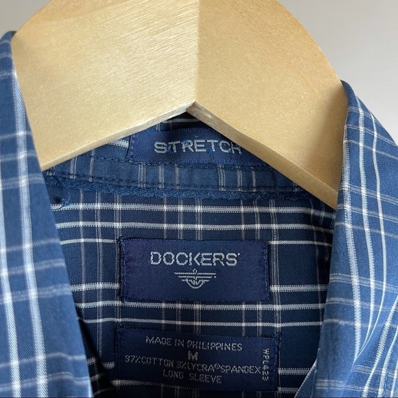 Men's Haggar & Dockers Medium Check Button Up Shirt 2 Pack Set Office - Picture 9 of 16